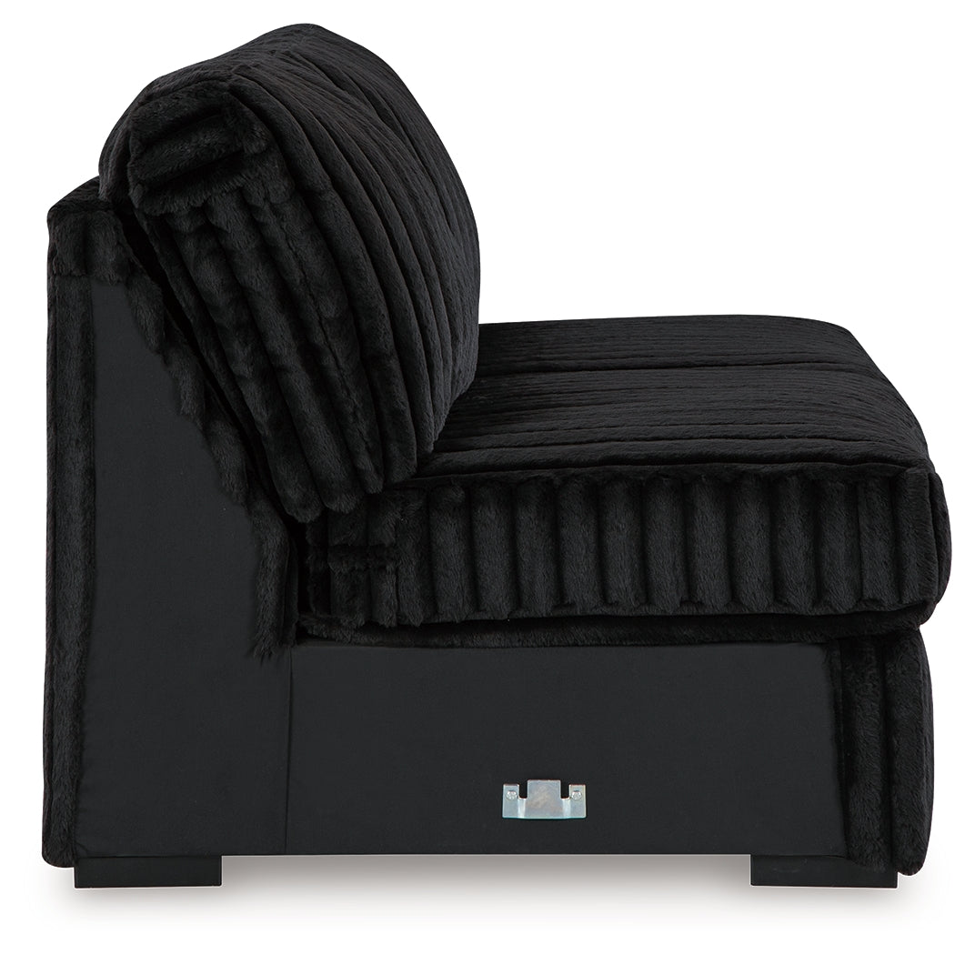 Midnight-Madness Onyx Velvet 3-Piece Sectional with Chaise