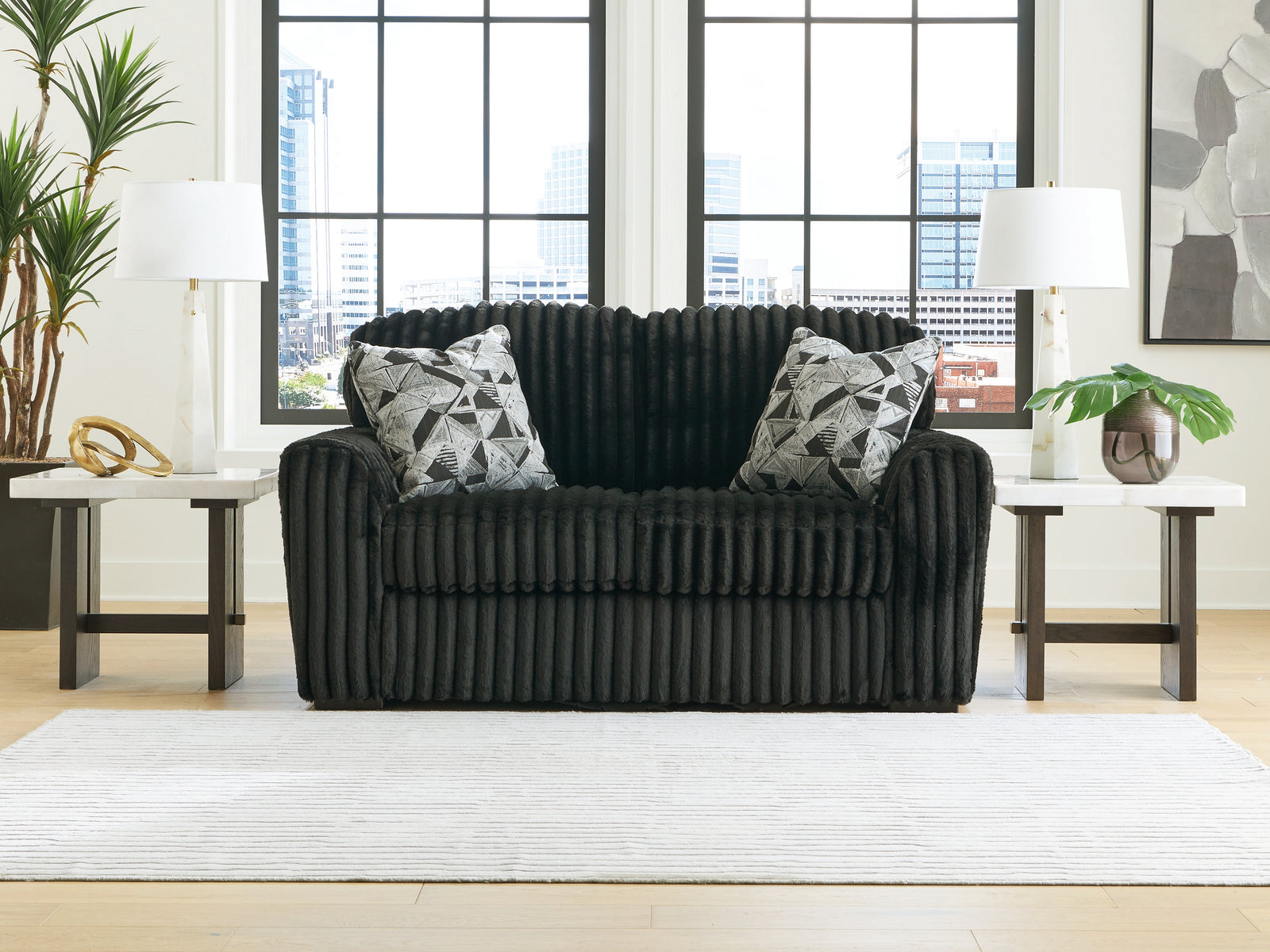 Midnight-Madness Onyx Velvet Loveseat