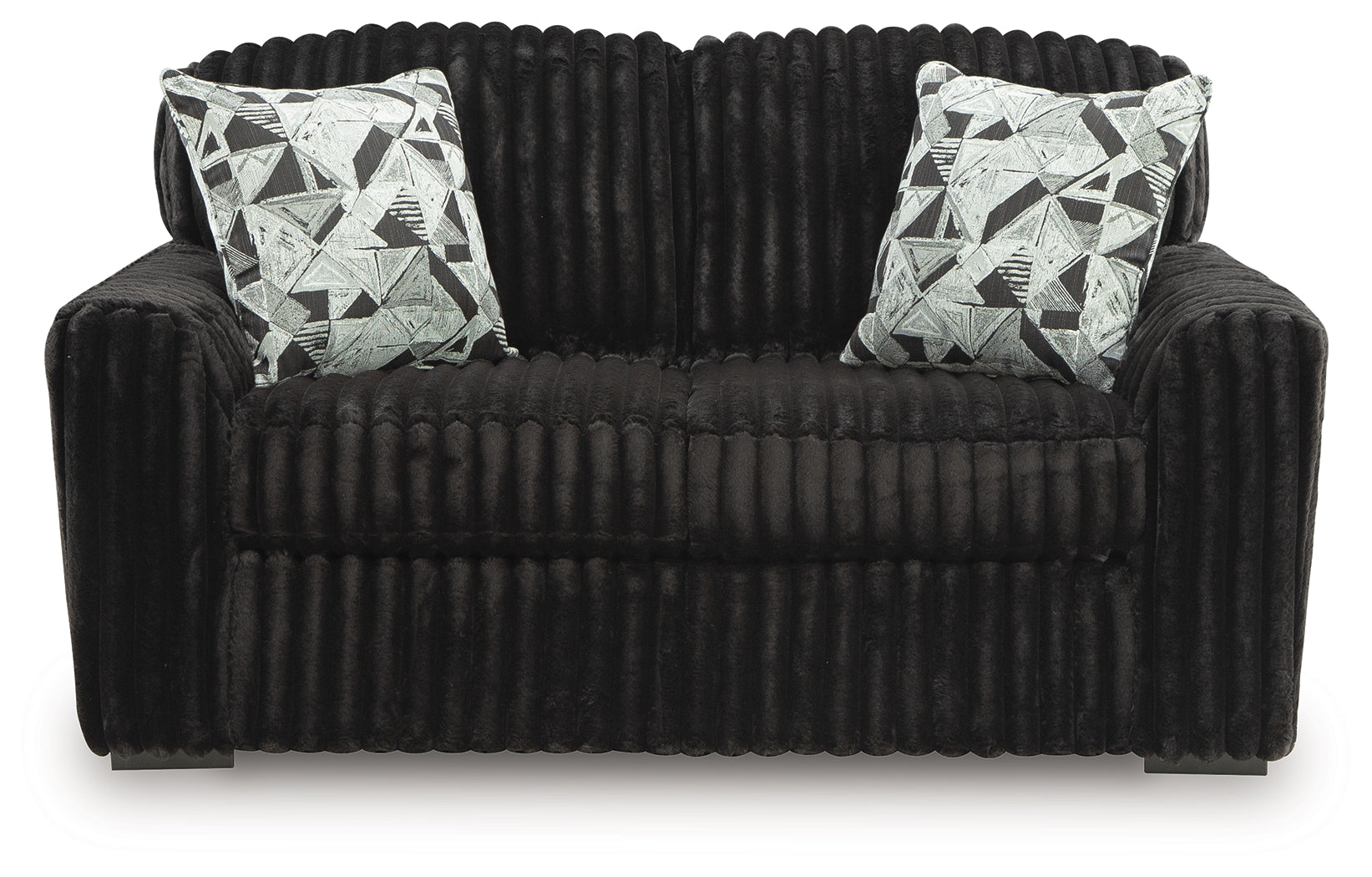Midnight-Madness Onyx Velvet Loveseat