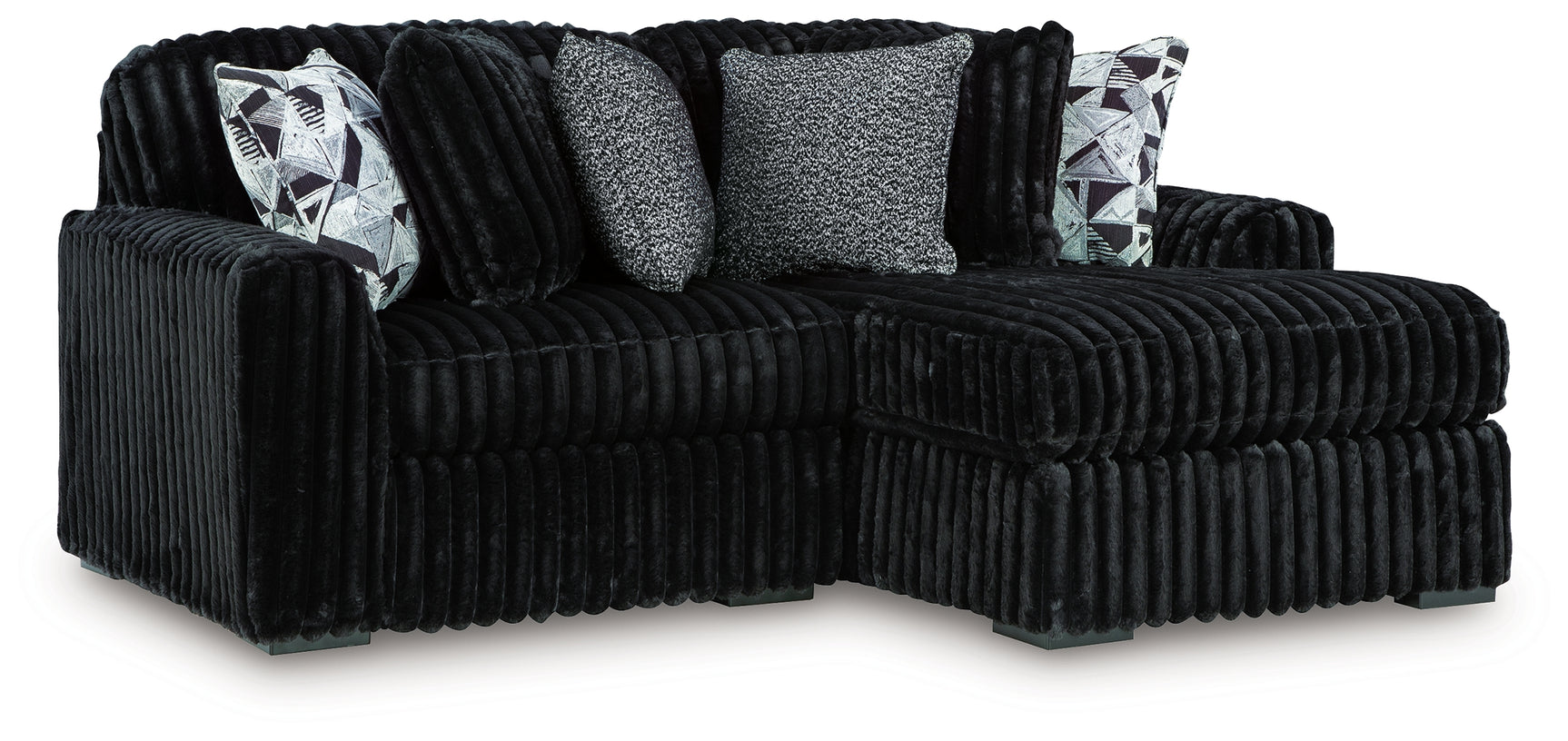 Midnight-Madness Onyx 2-Piece Sectional with Chaise