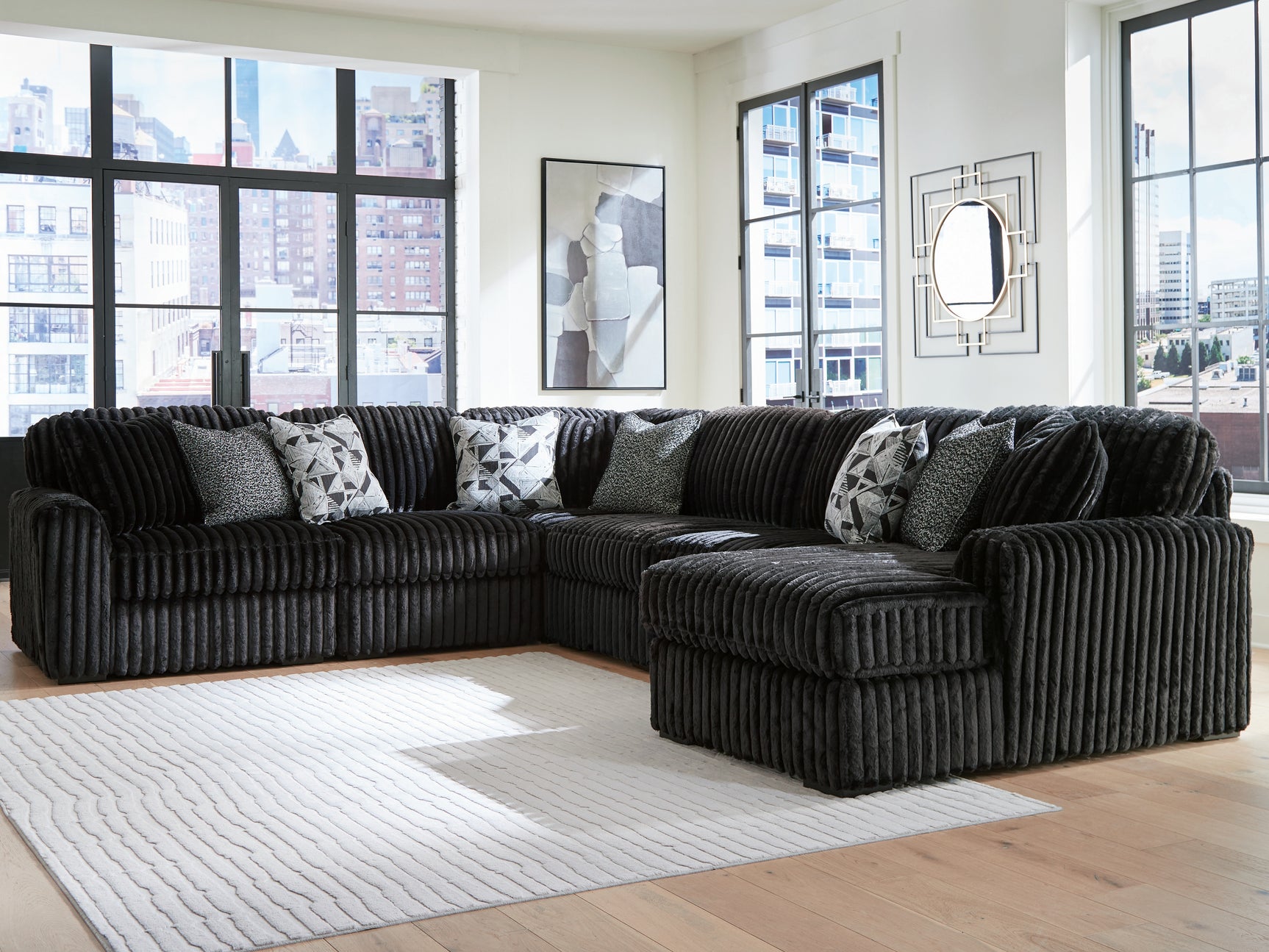 Midnight-Madness Onyx 6-Piece Sectional with Chaise