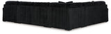 Midnight-Madness Onyx Velvet 4-Piece Sectional with Chaise