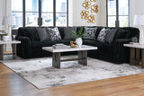 Midnight-Madness Onyx Velvet 3-Piece Sectional