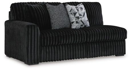 Midnight-Madness Onyx Velvet 3-Piece Sectional with Chaise angled view