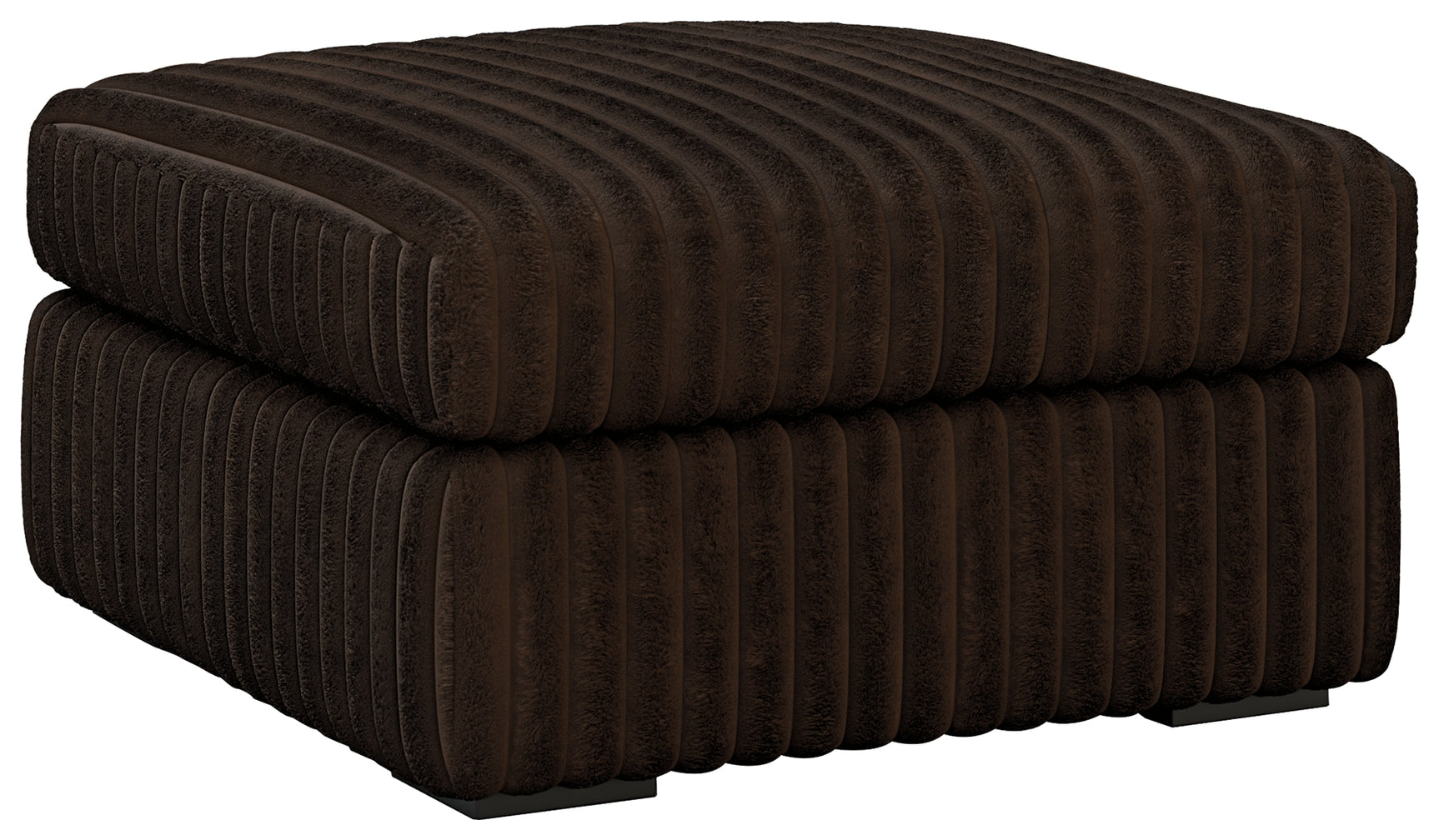 Midnight-Madness Chocolate Velvet Oversized Accent Ottoman