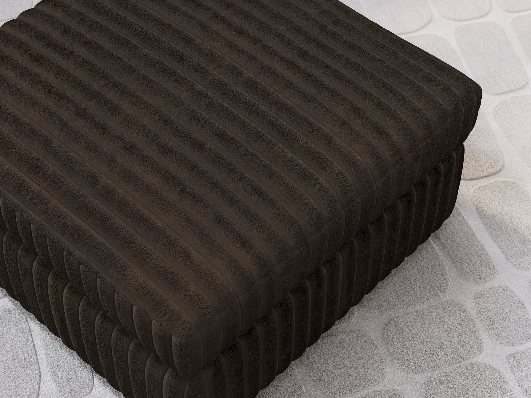 Midnight-Madness Chocolate Velvet Oversized Accent Ottoman