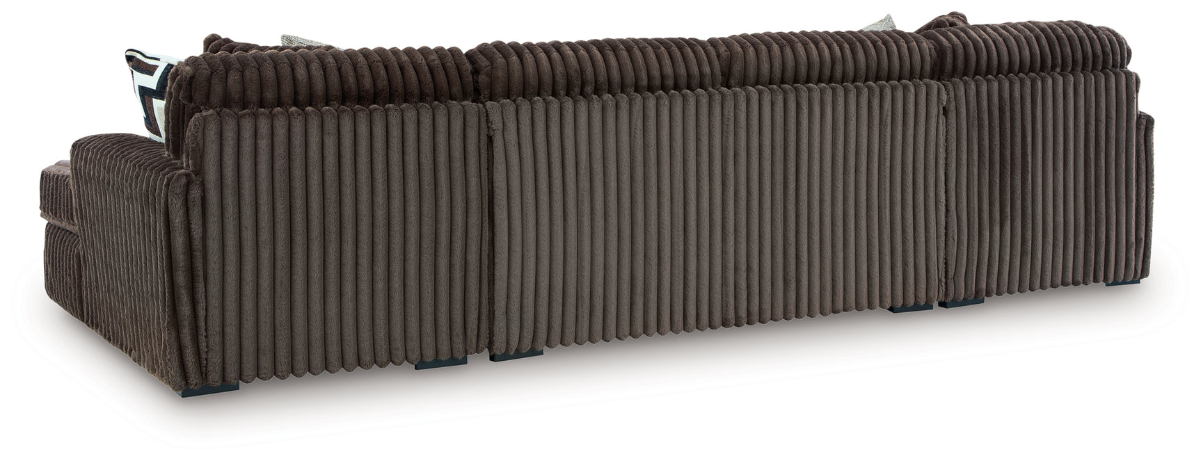 Midnight-Madness Chocolate Velvet 3-Piece Sectional with Chaise