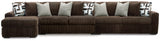 Midnight-Madness Chocolate Velvet 3-Piece Sectional with Chaise