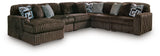 Midnight-Madness Chocolate 6-Piece Sectional with Chaise
