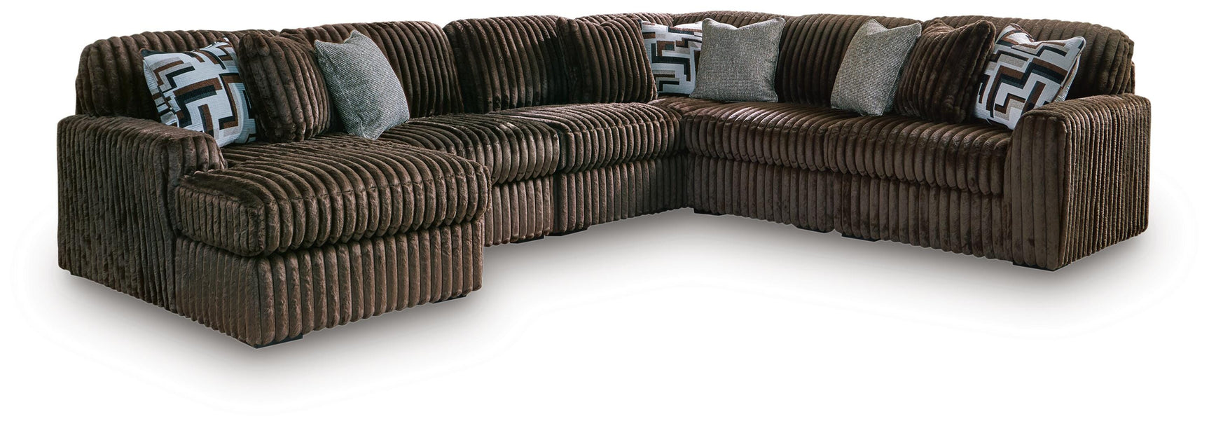Midnight-Madness Chocolate 6-Piece Sectional with Chaise
