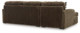 Midnight-Madness Chocolate Velvet 2-Piece Sectional Sofa with Chaise