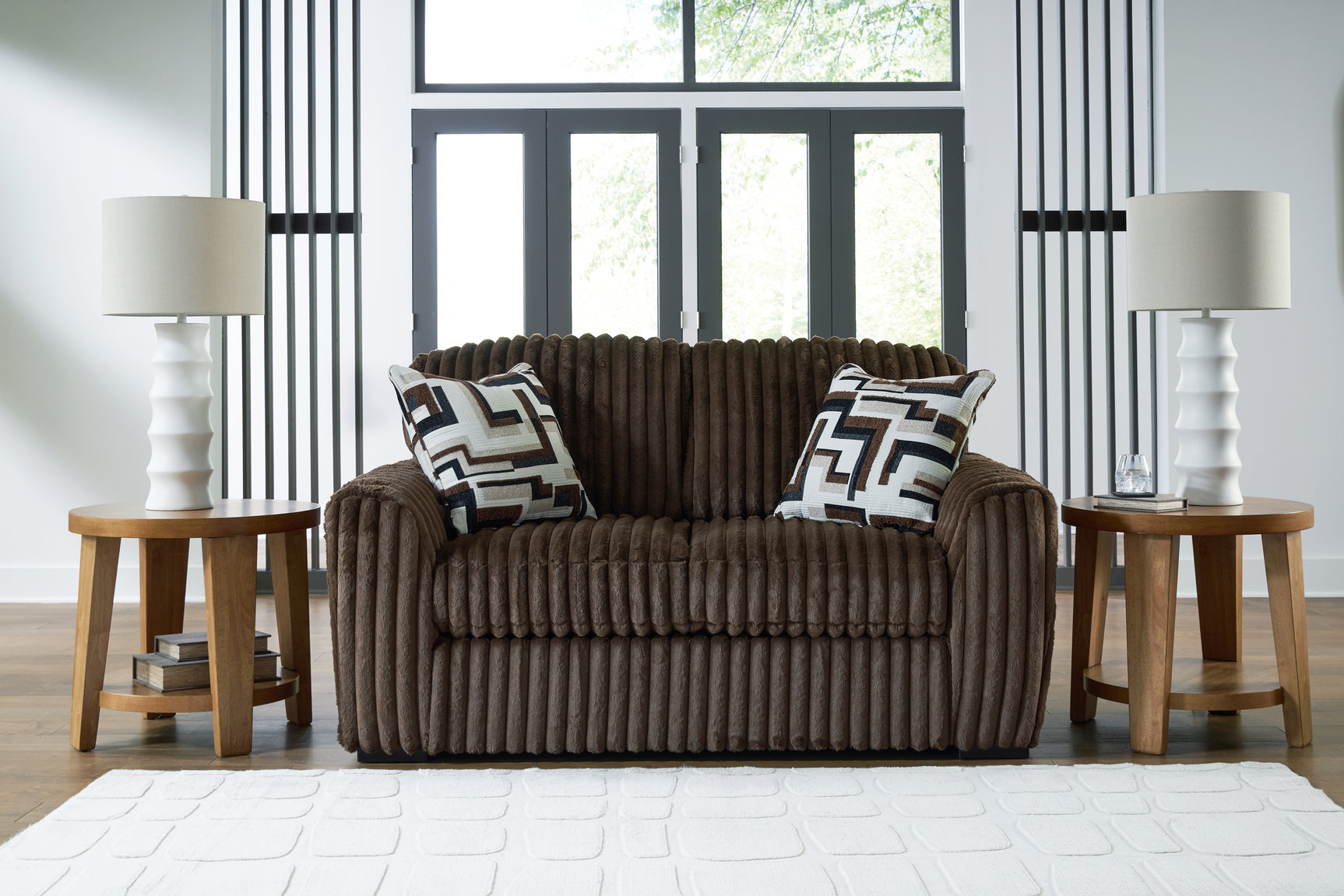 Midnight-Madness Chocolate Sofa and Loveseat