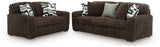 Midnight-Madness Chocolate Sofa and Loveseat