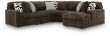 Midnight-Madness Chocolate 5-Piece Sectional with Chaise
