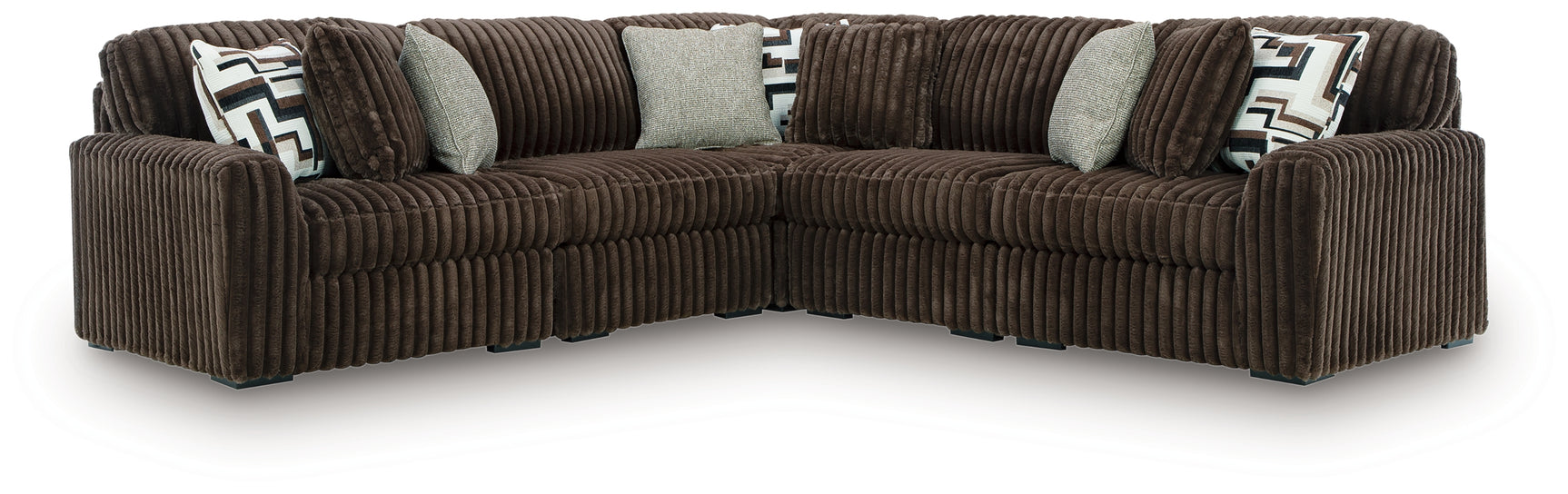Midnight-Madness Chocolate 5-Piece Sectional