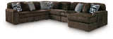 Midnight-Madness Chocolate 6-Piece Sectional with Chaise