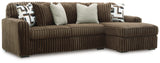 Midnight-Madness Chocolate 2-Piece Sectional Sofa with Chaise