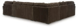 Midnight-Madness Chocolate Velvet 4-Piece Sectional with Chaise