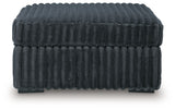 Midnight-Madness Gunmetal Velvet Oversized Accent Ottoman