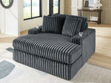 Midnight-Madness Gunmetal Velvet Oversized Chaise