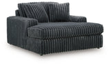 Midnight-Madness Gunmetal Velvet Oversized Chaise