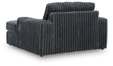 Midnight-Madness Gunmetal Velvet Oversized Chaise