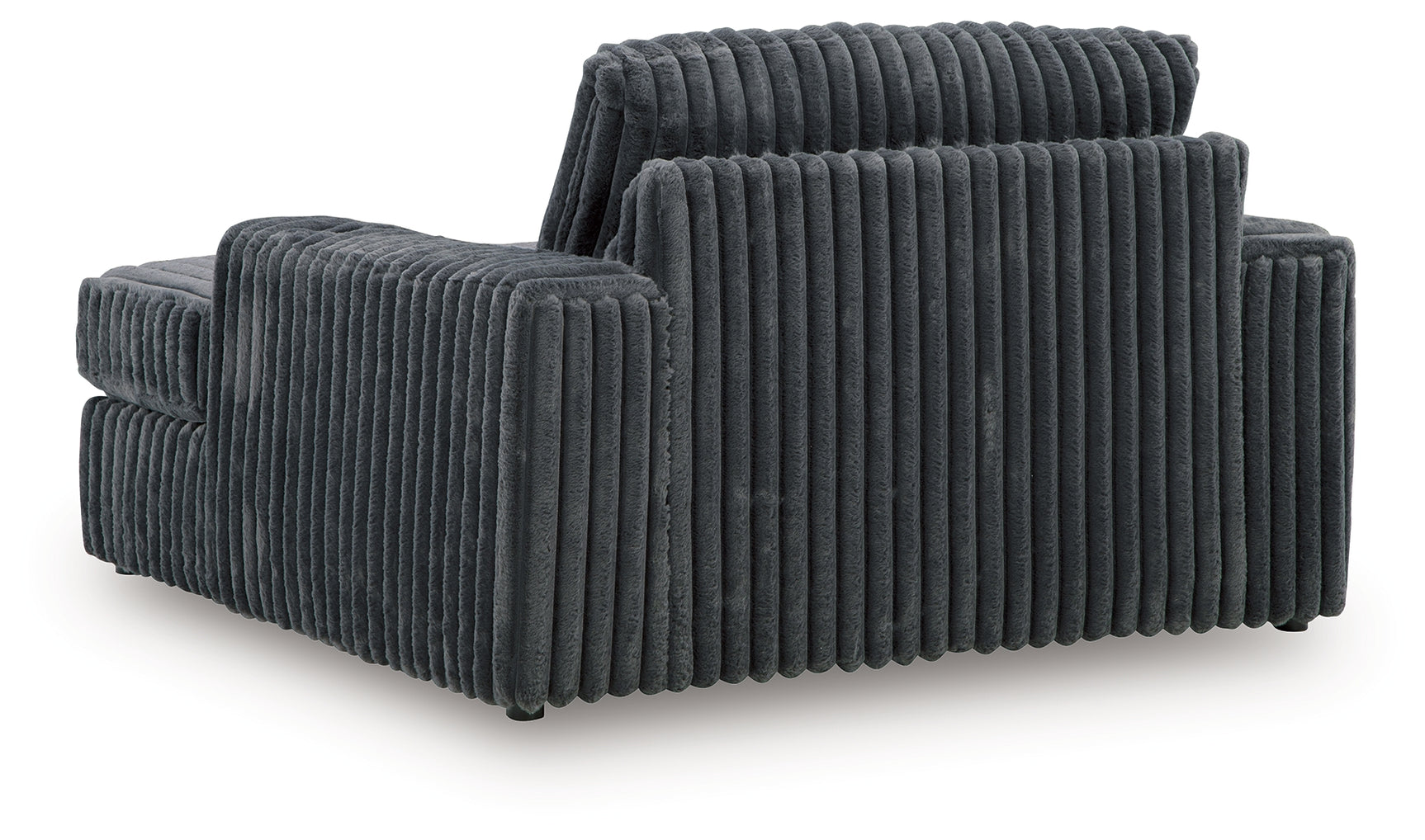Midnight-Madness Gunmetal Velvet Oversized Chaise