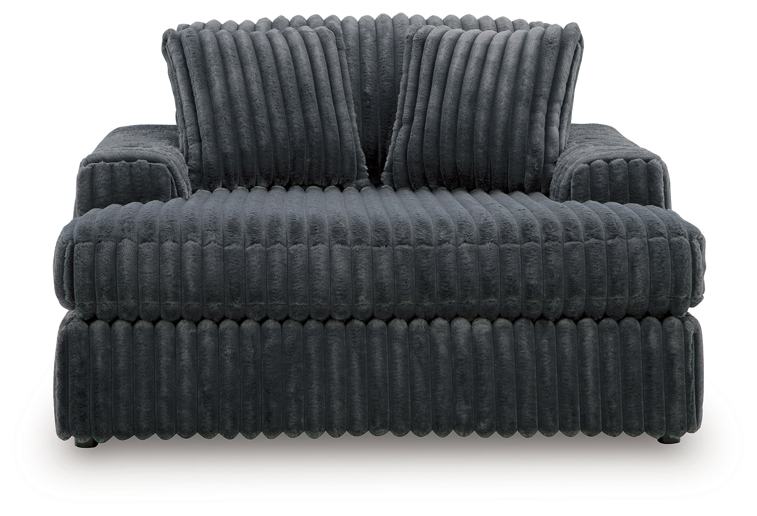 Midnight-Madness Gunmetal Velvet Oversized Chaise