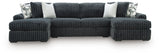 Midnight-Madness Gunmetal 3-Piece Double Chaise Sectional