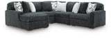 Midnight-Madness Gunmetal 5-Piece Sectional with Chaise