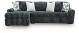 Midnight-Madness Gunmetal 2-Piece Sectional Sofa Chaise