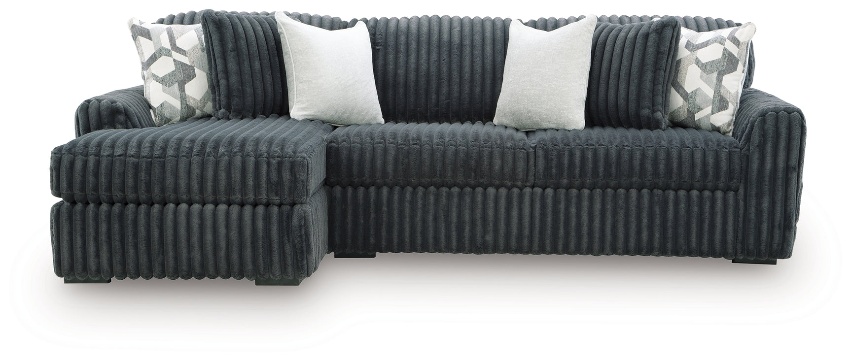 Midnight-Madness Gunmetal 2-Piece Sectional Sofa Chaise