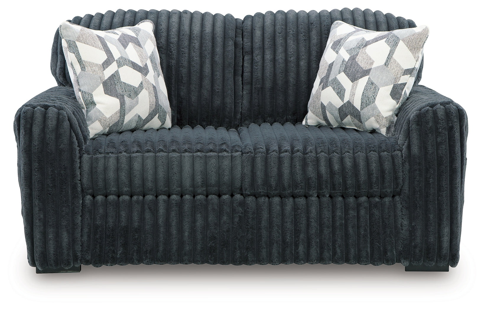 Midnight-Madness Gunmetal Velvet Loveseat