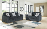 Midnight-Madness Gunmetal Sofa and Loveseat