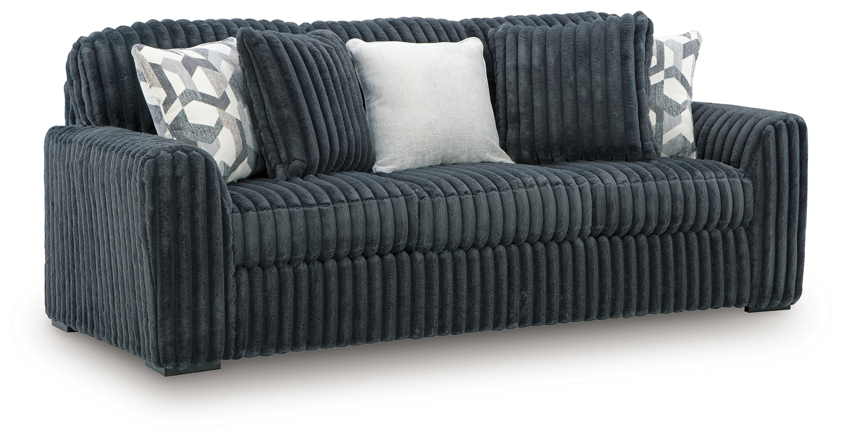 Midnight-Madness Gunmetal Velvet Sofa