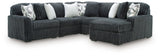 Midnight-Madness Gunmetal 5-Piece Sectional with Chaise