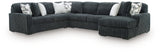 Midnight-Madness Gunmetal 4-Piece Sectional with Chaise