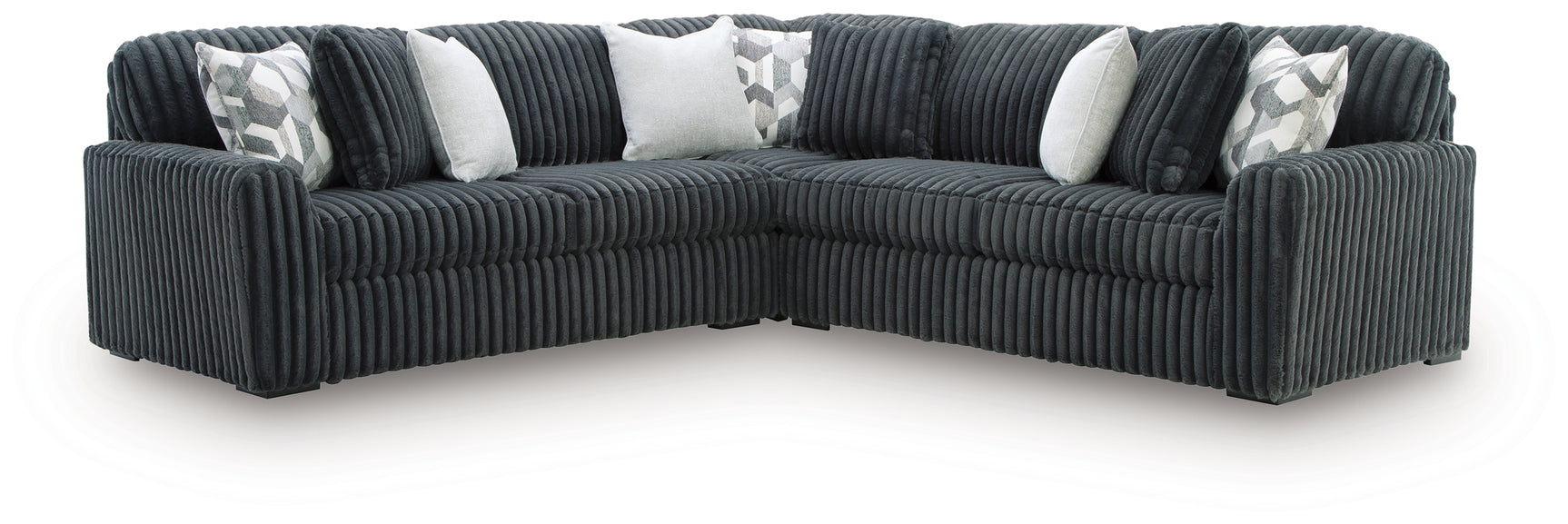 Midnight-Madness Gunmetal 3-Piece Sectional