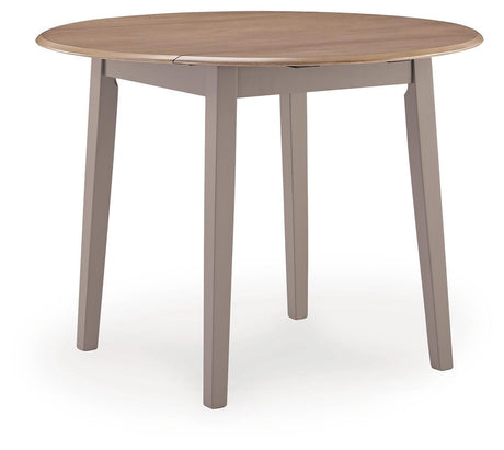 Harperfeld Natural/Gray Dining Drop Leaf Table — angled view