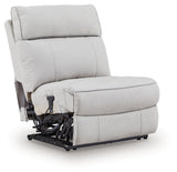 Social Pointe Pearl/Ash Chenille 7-Piece Reclining Sectional with Storage Consoles
