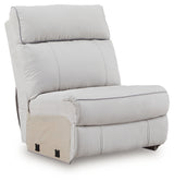 Social Pointe Pearl/Ash Chenille 7-Piece Reclining Sectional with Storage Consoles