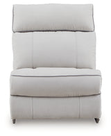 Social Pointe Pearl/Ash Chenille 7-Piece Reclining Sectional with Storage Consoles