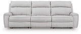 Social Pointe Pearl/Ash Chenille 3-Piece Power Reclining Sectional