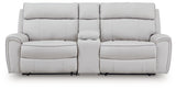 Social Pointe Pearl/Ash Chenille 3-Piece Power Reclining Sectional