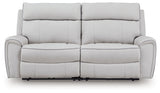Social Pointe Pearl/Ash Chenille 2-Piece Reclining Loveseat