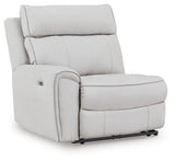 Social Pointe Pearl/Ash Chenille 5-Piece Reclining Sectional with Storage Consoles
