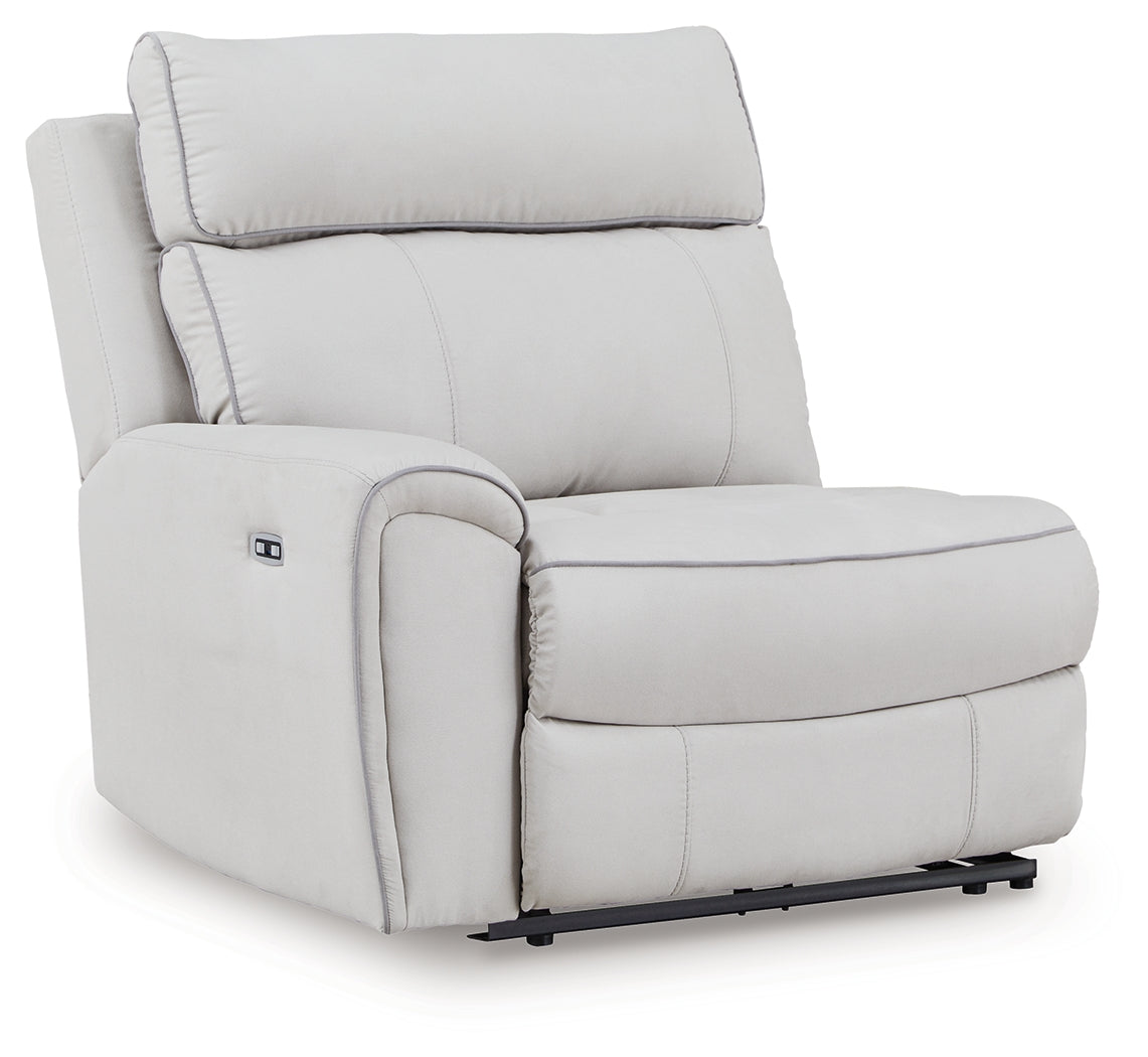 Social Pointe Pearl/Ash Chenille 7-Piece Reclining Sectional with Storage Consoles