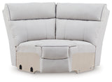 Social Pointe Pearl/Ash Chenille 7-Piece Reclining Sectional with Storage Consoles