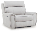 Social Pointe Pearl/Ash Chenille Power Recliner