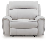 Social Pointe Pearl/Ash Chenille Power Recliner